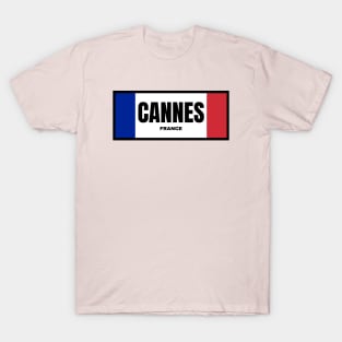 Cannes City in French Flag T-Shirt